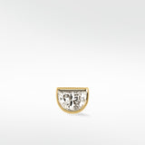 Half Moon Shield Diamond Earring
