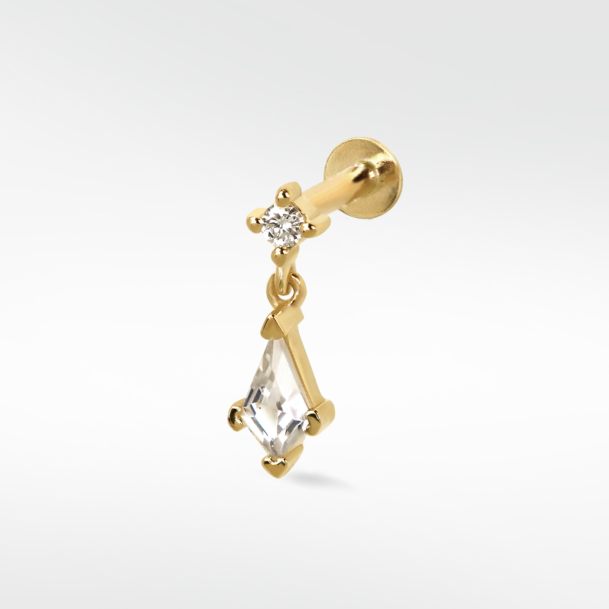 King's Kite Drop Sapphire & Diamond Earring