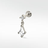 King's Kite Drop Sapphire & Diamond Earring