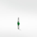 Marquise Set Knife Edged Hoop - Emerald