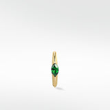 Marquise Set Knife Edged Hoop - Emerald