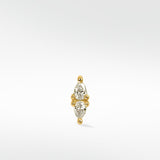 Double Pear Cut Diamond Stud