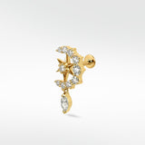 Entwined Diamond Moon and Star Stud  (Love & Adoration)