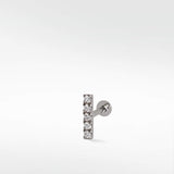 Modernist Diamond Pavé Linear Stud Earring