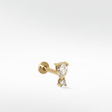 Noble Pear & Round Diamond Earring
