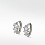 Signature Multi-Baguette Diamond Platinum Huggies