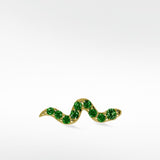 Viper Snake Emerald Stud