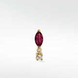 Quiet Luxury  Ruby Stud and Diamond Drop