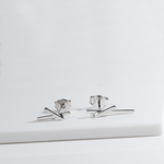 Sleek Silver Cross Earrings