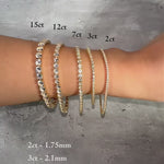 video of tennis bracelets in different stone sizes 
