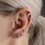 Quiet Luxury  Emerald Stud and Diamond Drop