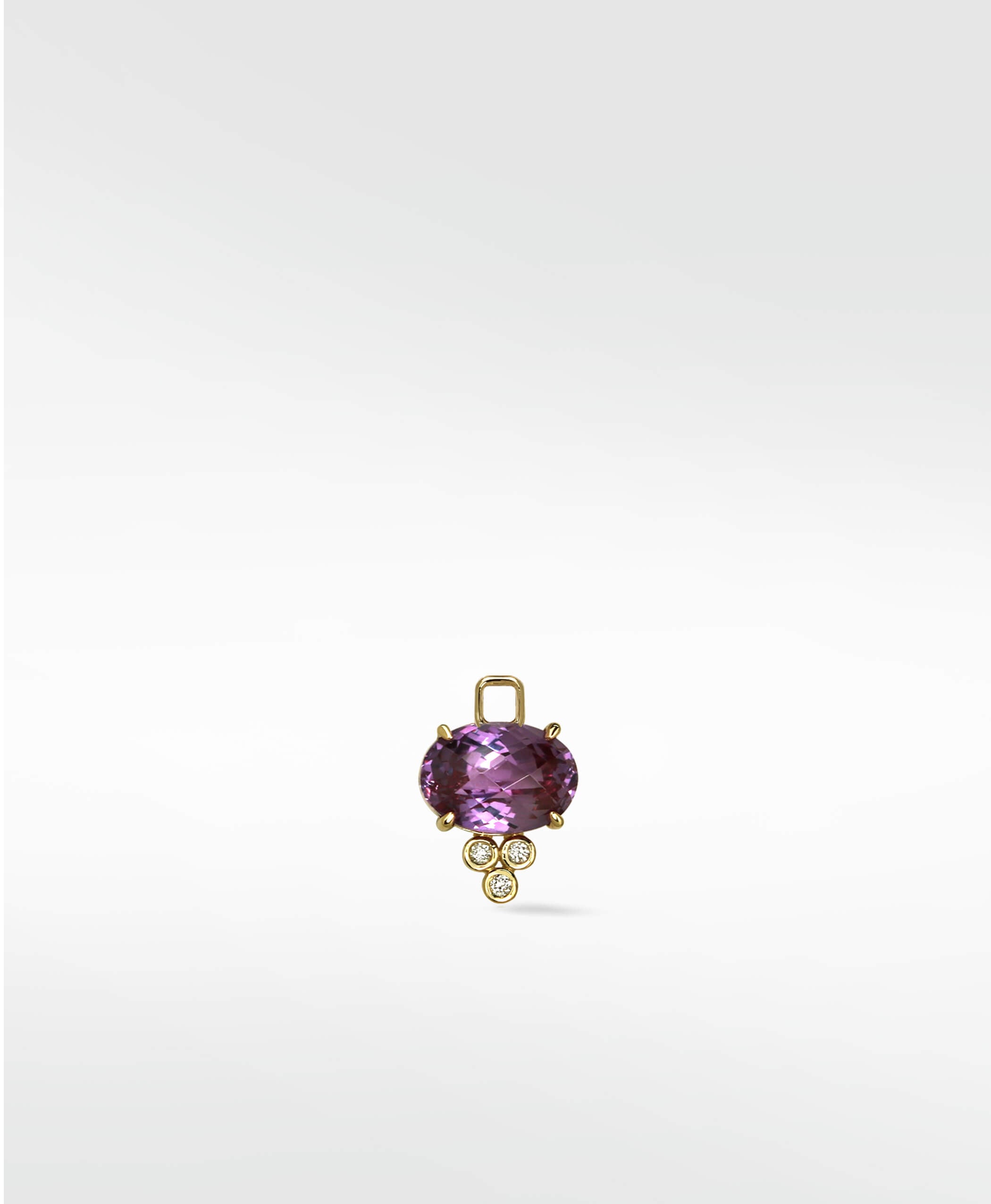 Detachable Purple Sapphire and Diamond Drop with cultured diamonds lab grown diamonds created diamonds lark and berry