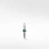 Simple Hoop With Solitaire Stone - Emerald