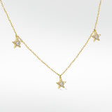 Tri-Star Gold Necklace