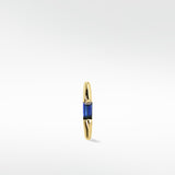 Squared Baguette Set Hoop - Blue Sapphire
