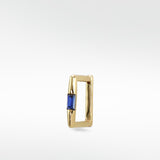 Squared Baguette Set Hoop - Blue Sapphire