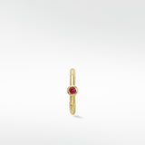 Simple Hoop With Solitaire Stone - Ruby