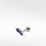 Trio Stone Crawler - Blue Sapphire Stud Earring