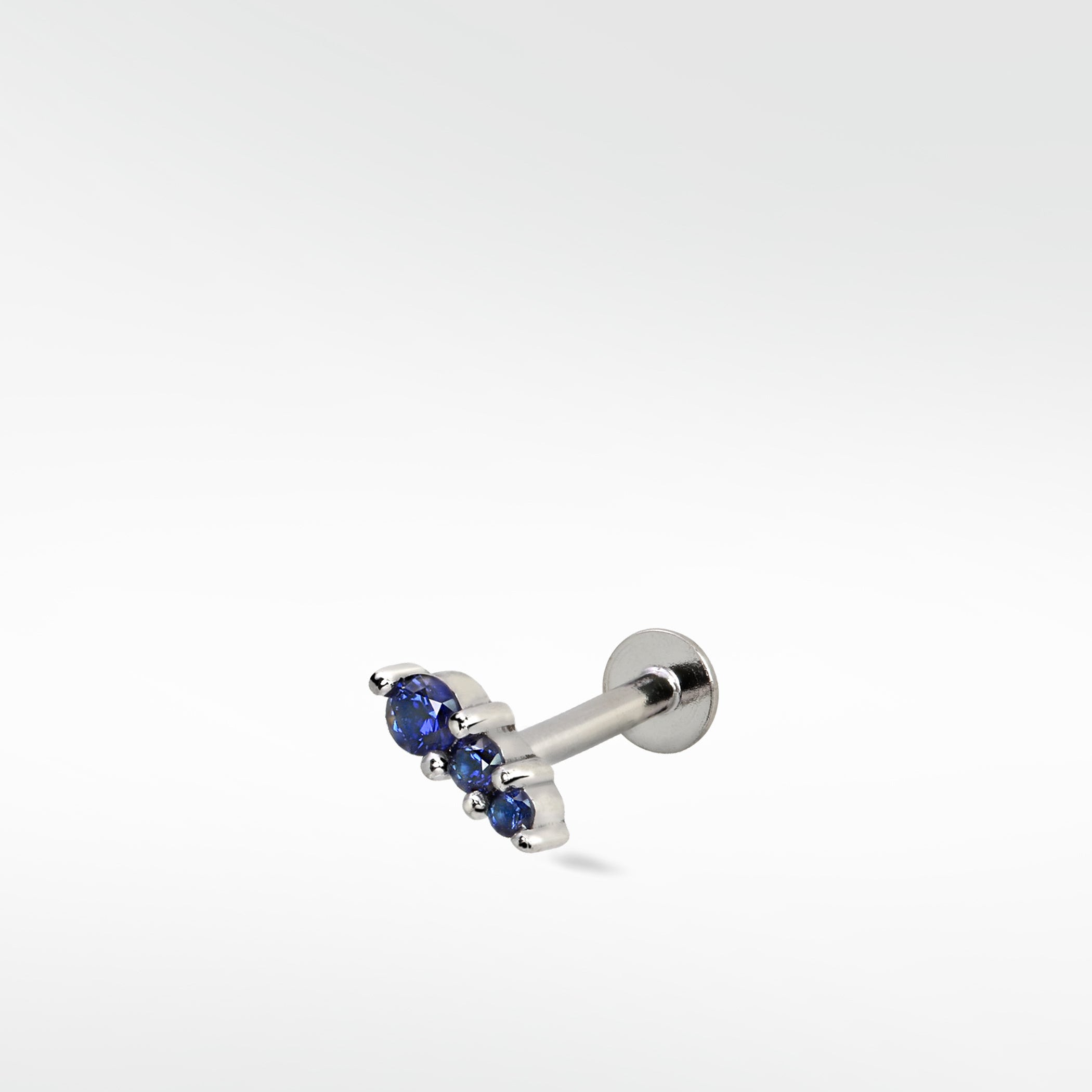 Trio Stone Crawler - Blue Sapphire Stud Earring