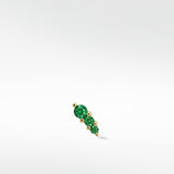 Trio Stone Crawler - Emerald Stud Earring