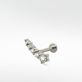 Shooting Star Diamond Crawler Stud Earring