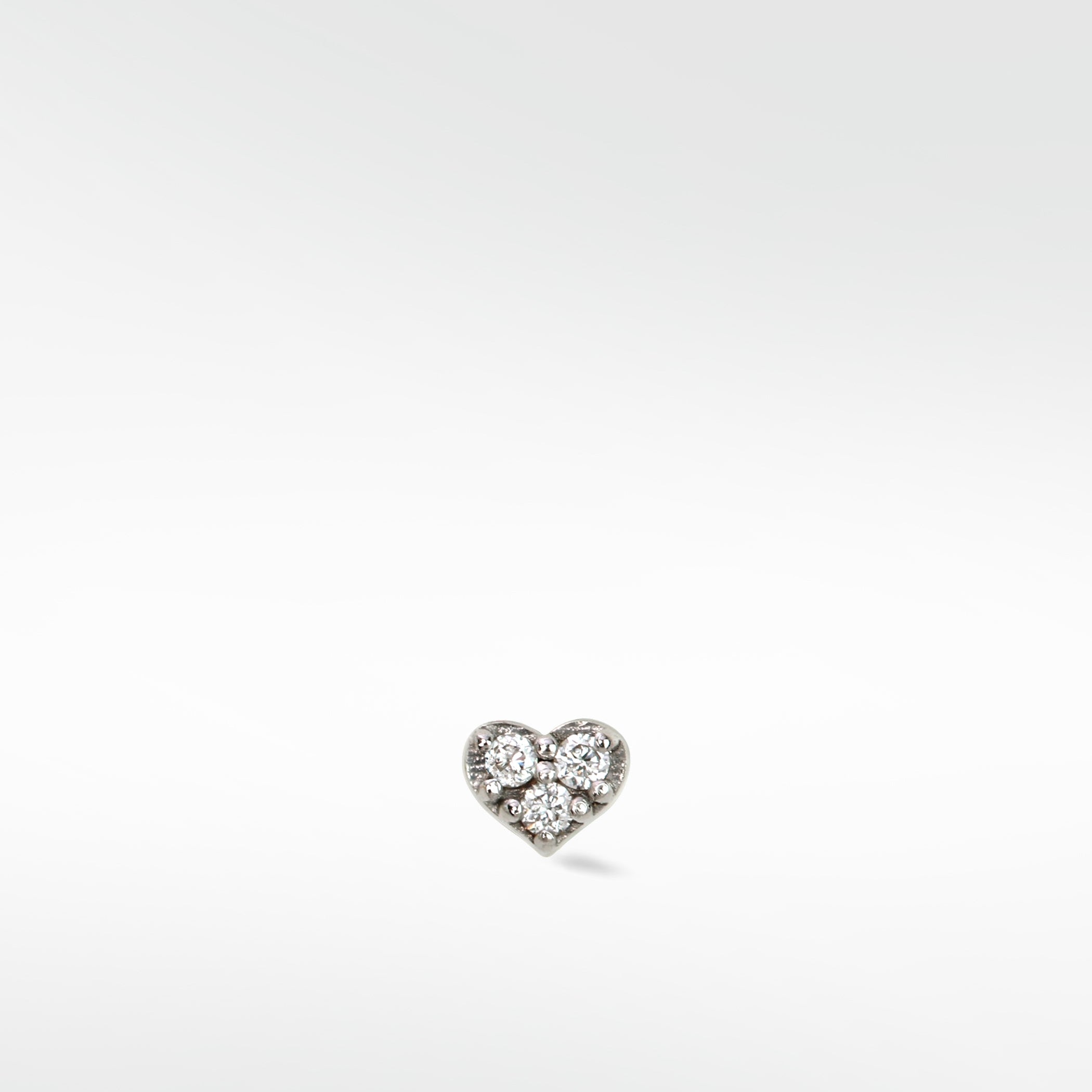 Mini Heart Diamond Stud Earring