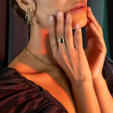 Nexus Emerald and Chain Earrings