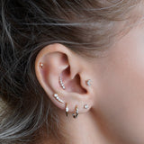 Mini Moon Diamond Stud Earring