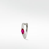 Marquise Set Knife Edged Hoop - Ruby