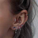 Trio Stone Crawler - Emerald Stud Earring