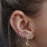 Simple Hoop With Solitaire Stone - Ruby