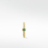 Simple Hoop With Solitaire Stone - Emerald