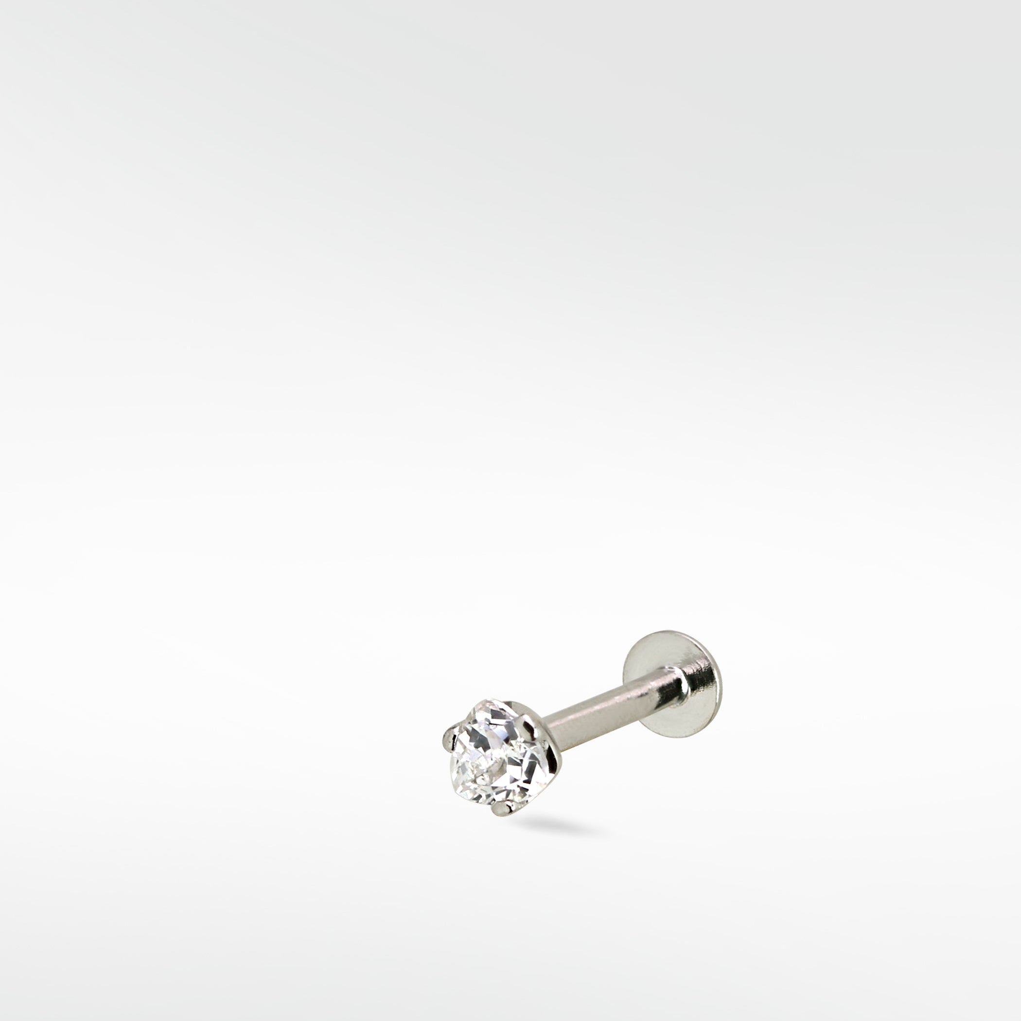 Trillion White Sapphire Stud Earring