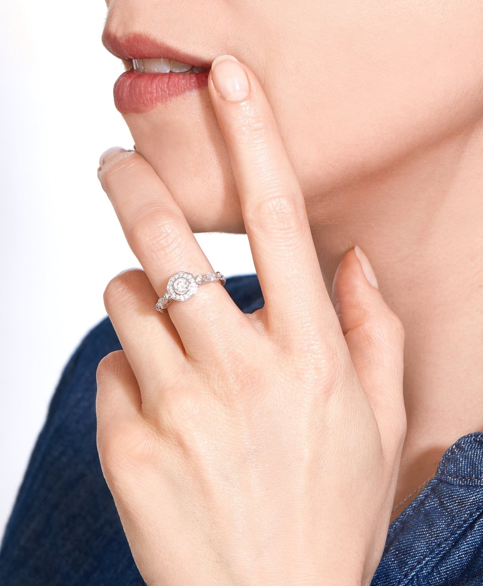 Aerides Diamond Dress Ring in Solid 18K Gold - Lark and Berry