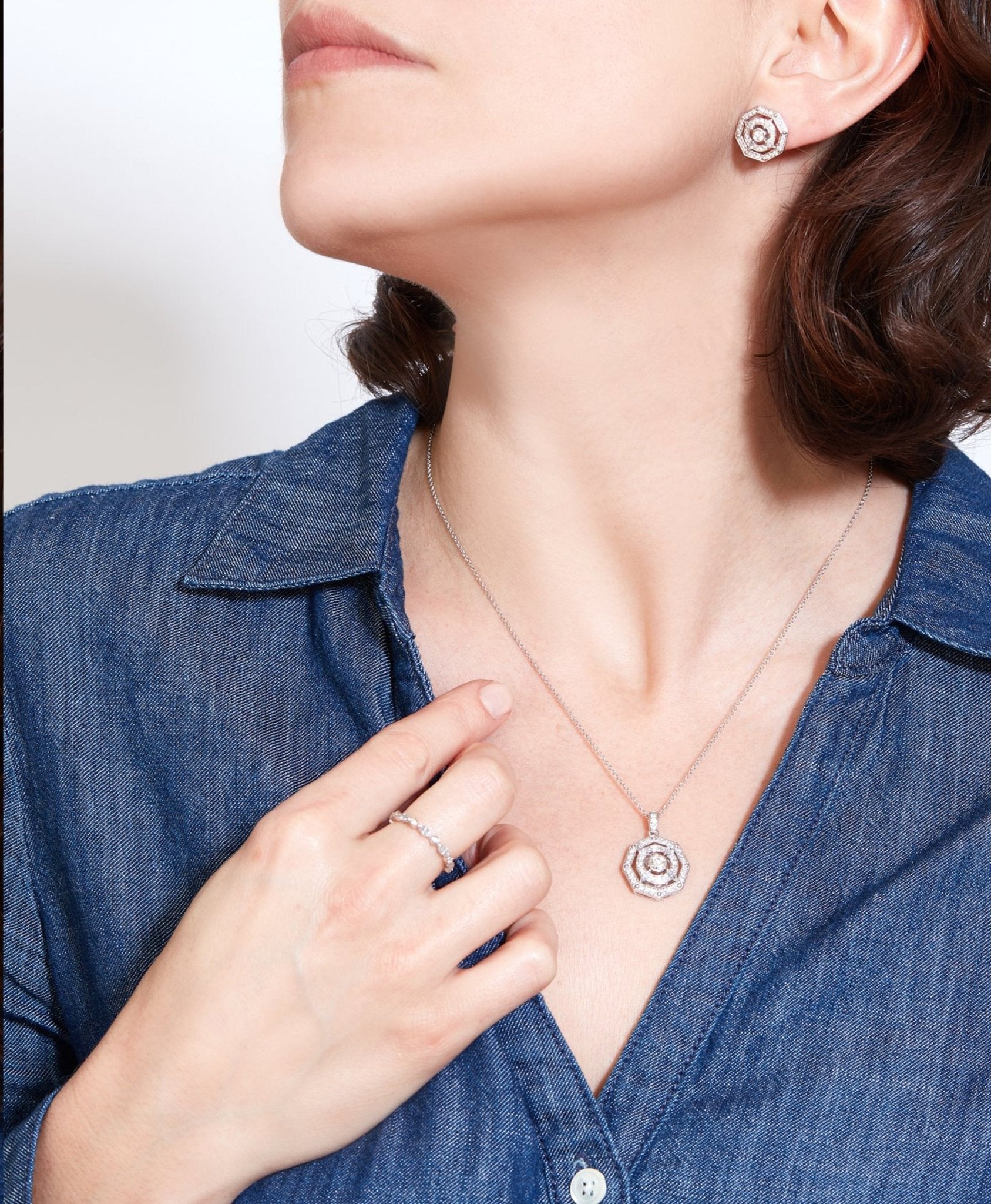 Aerides Diamond Pendant in Solid 18K Gold - Lark and Berry