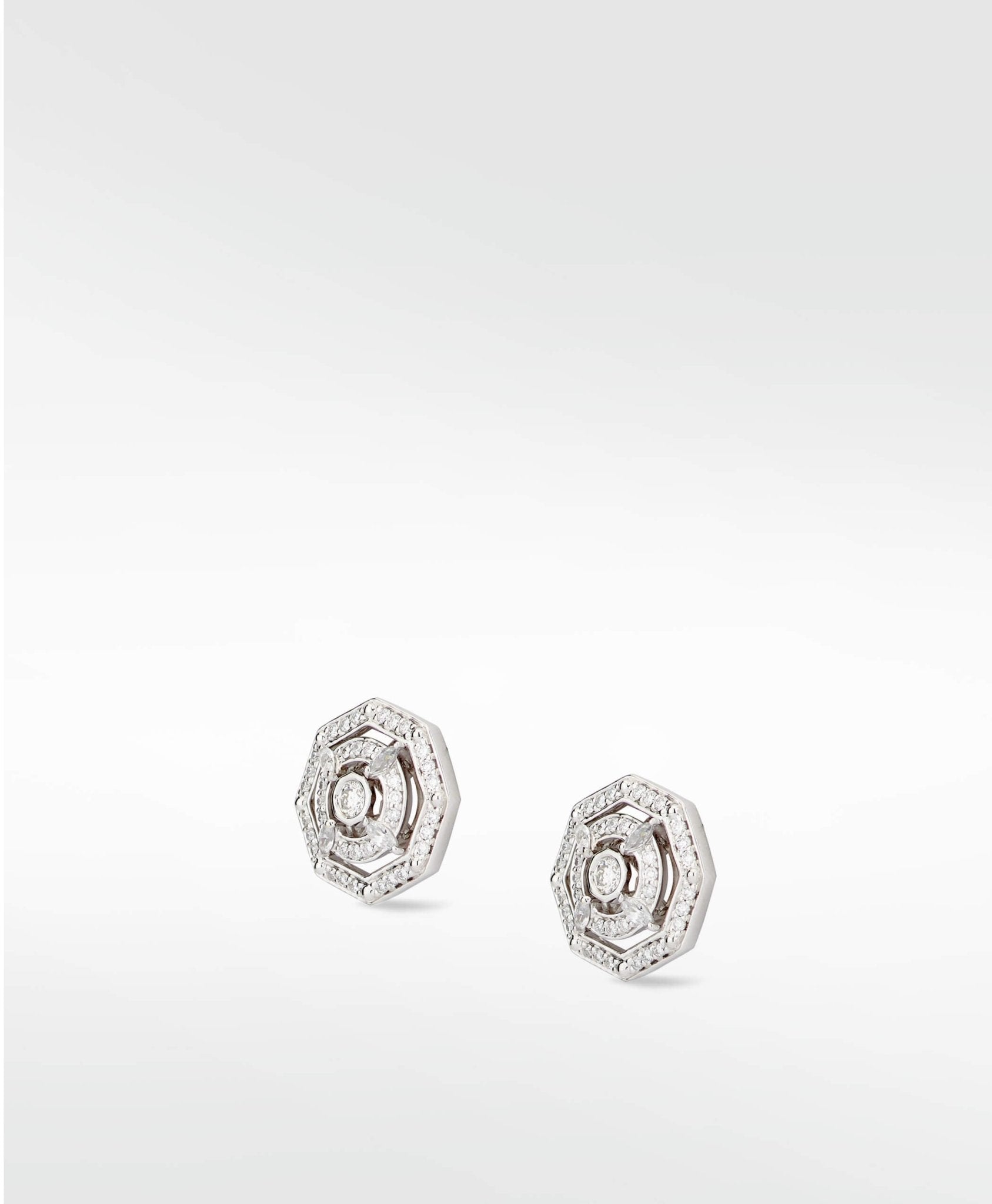 Aerides Diamond Stud Earrings in Solid 18K Gold - Lark and Berry