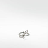 Alicia Diamond Leaf Hoop in 14K White Gold - Lark and Berry