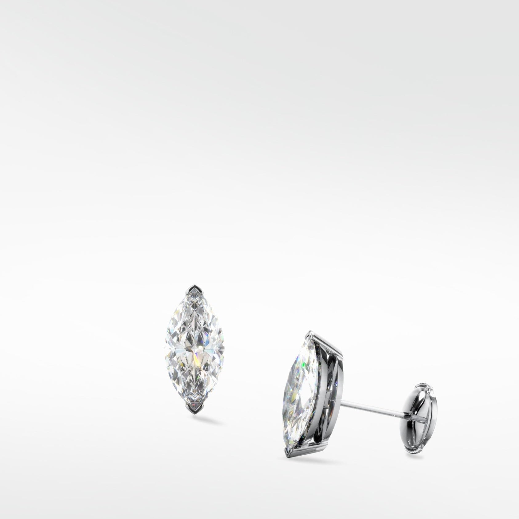 Chestnut Diamond Stud Earrings Marquise Cut - Lark and Berry