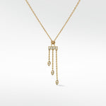 Detachable Diamond Leaf Tassel Drop Earrings - Lark and Berry