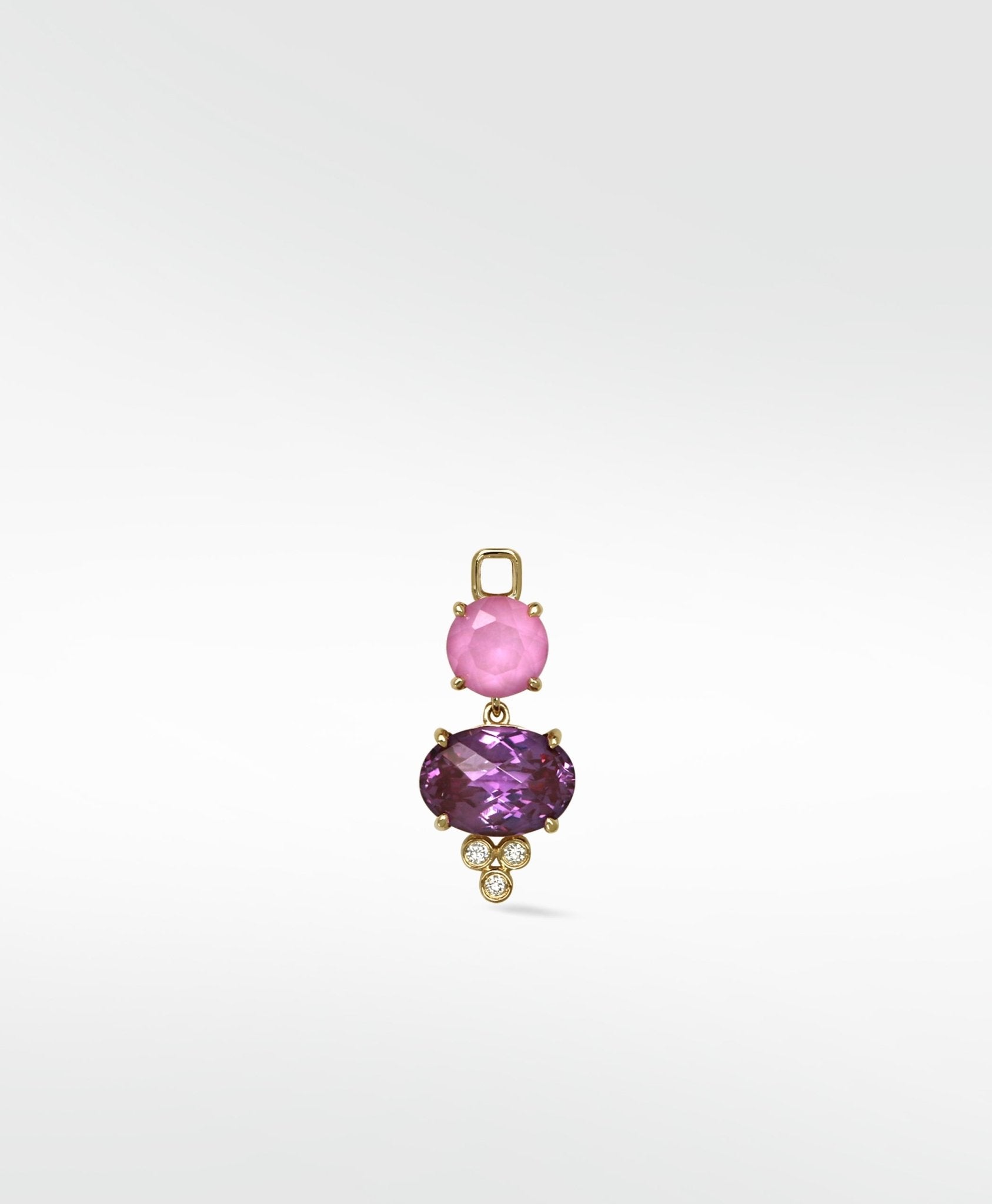 Detachable Pink and Purple Sapphire Drop Earrings - Lark and Berry