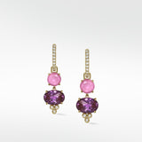 Detachable Pink and Purple Sapphire Drop Earrings - Lark and Berry