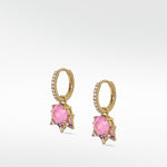 Detachable Pink Sapphire Celestial Drop Earrings - Lark and Berry