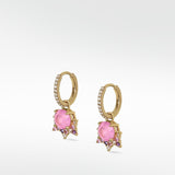 Detachable Pink Sapphire Celestial Drop Earrings - Lark and Berry