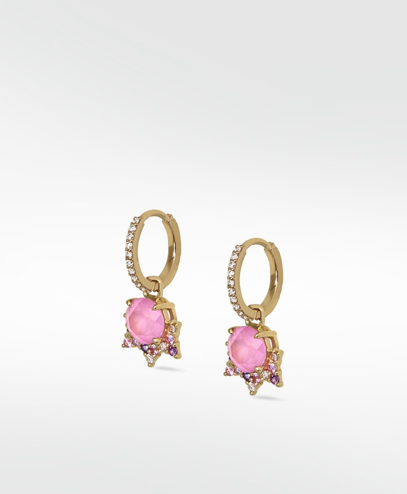 Detachable Pink Sapphire Celestial Drop Earrings - Lark and Berry
