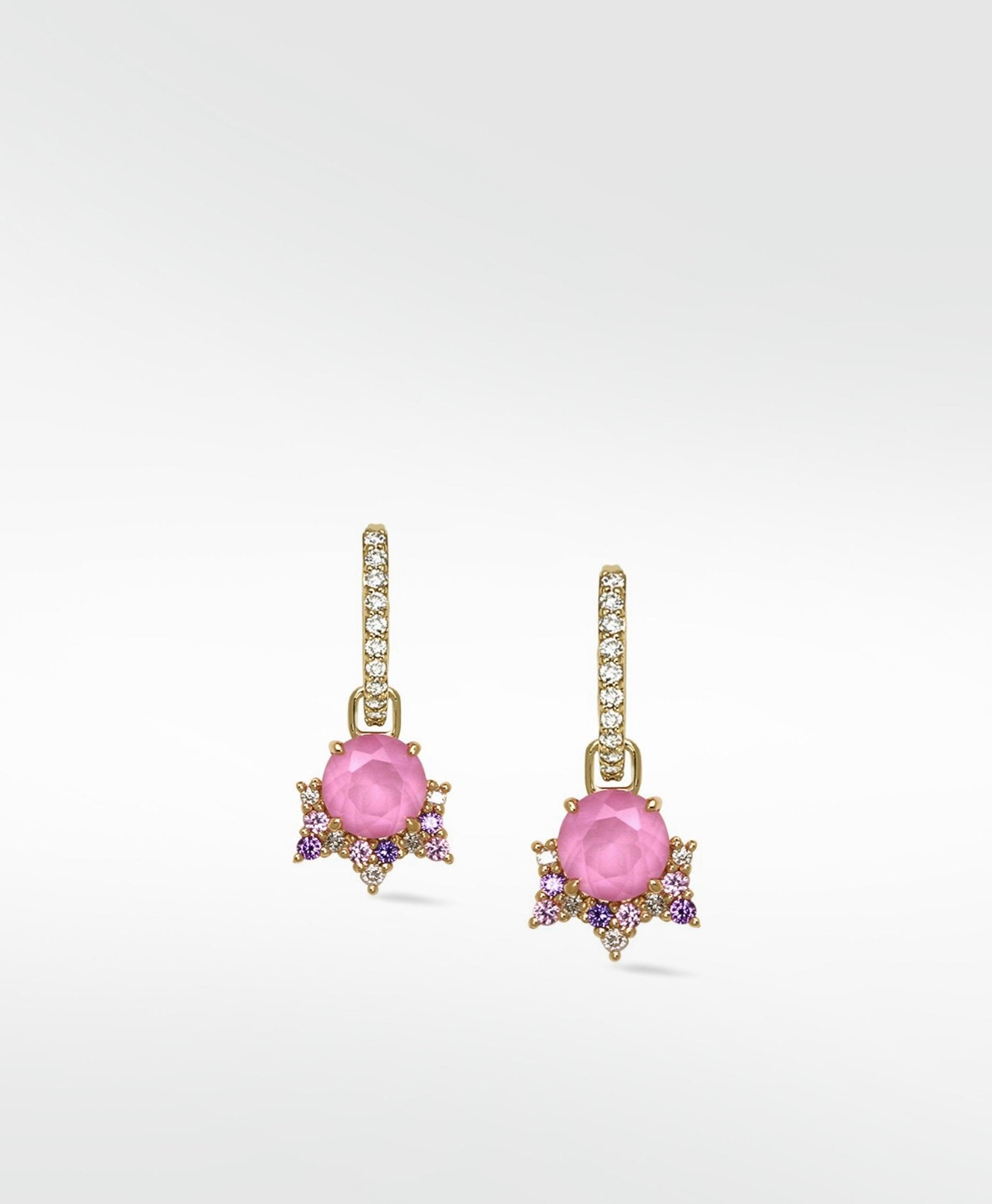 Detachable Pink Sapphire Celestial Drop Earrings - Lark and Berry