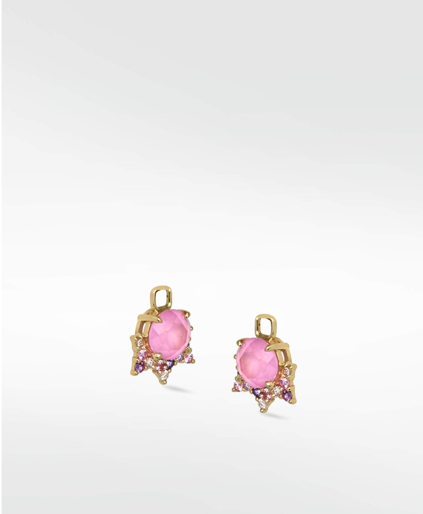 Detachable Pink Sapphire Celestial Drop Earrings - Lark and Berry