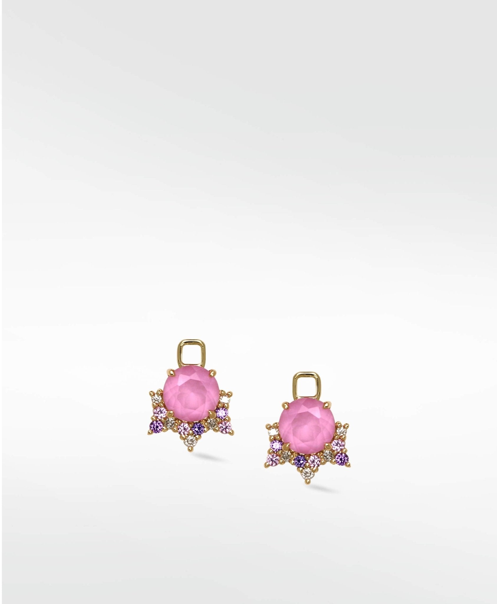 Detachable Pink Sapphire Celestial Drop Earrings - Lark and Berry