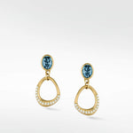 Dune Blue Drop Earrings in Solid 14K Yellow Gold - Lark and Berry