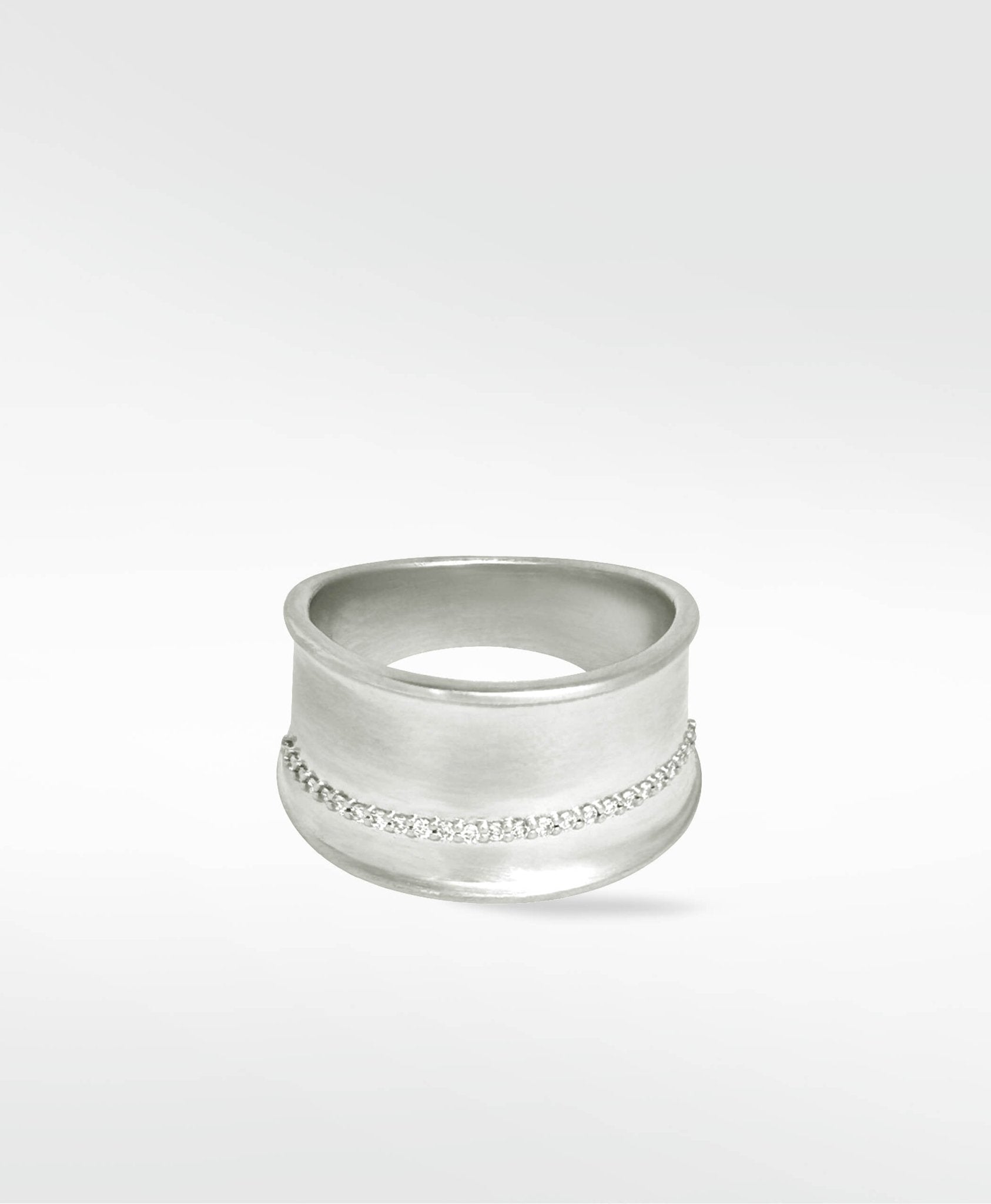 Dune Diamond Band in Solid 14K White Gold - Lark and Berry