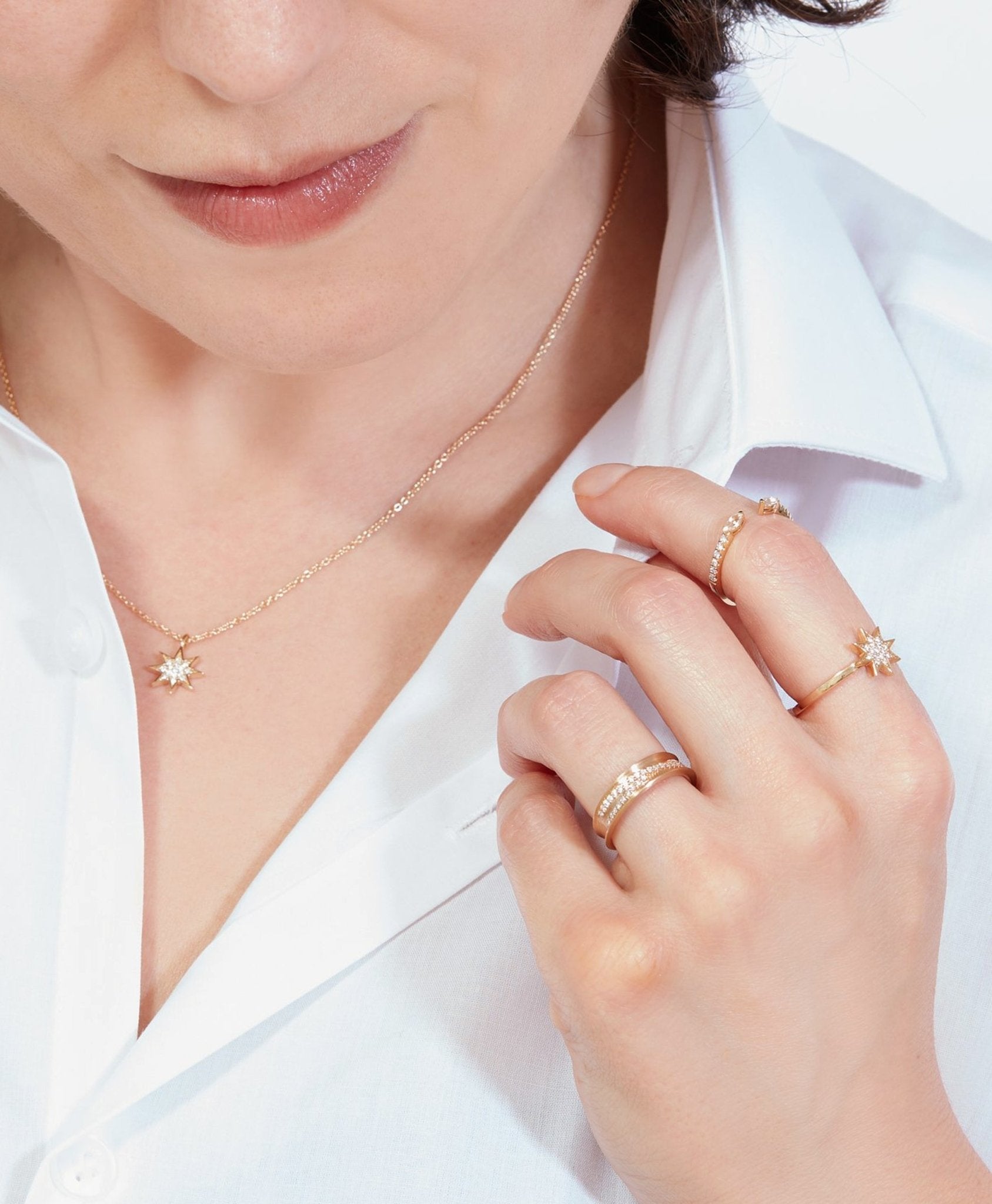 Dune Slim Diamond Band in Solid 14K Yellow Gold - Lark and Berry